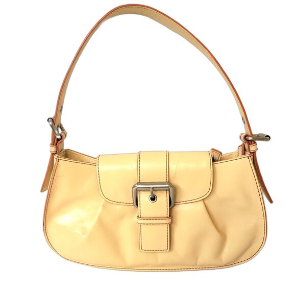 Hype Leather Yellow Red Seams Y2K Tote/Shoulder Purse - Picture 1 of 13